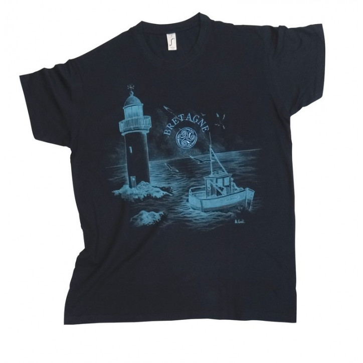 TEE SHIRT BLEU PHARE BRETAGNE