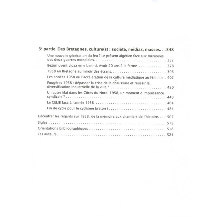 C'ÉTAIT 1958 EN BRETAGNE - Pour une histoire locale de la France