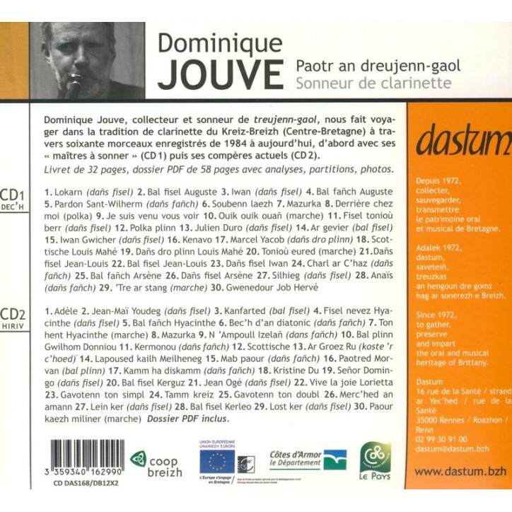 CD DOMINIQUE JOUVE - PAOTR AN DREUJENN-GAOL/SONNEUR DE CLARINETTE