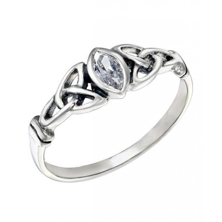 BAGUE TRIKETRA, argent et cristal