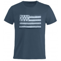 TEE-SHIRT Bleu, Gwenn ha Du - Drapeau breton Vintage