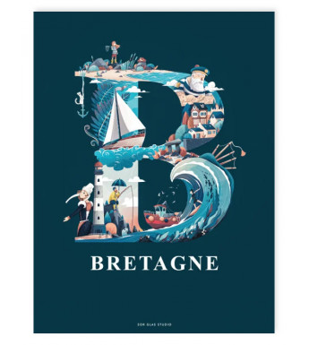 Plaque murale décorative Bretagne - A l'aise Breizh