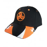 CASQUETTE NOIRE ET ORANGE - Triskel et hermines