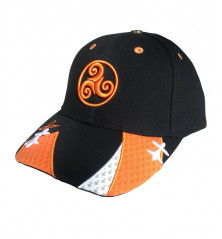 CASQUETTE NOIRE ET ORANGE - Triskel et hermines