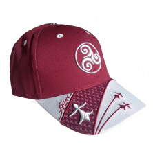 CASQUETTE BORDEAUX ET GRISE - Triskel et hermines