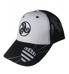 CASQUETTE Trucker, Noire et grise, écusson breton