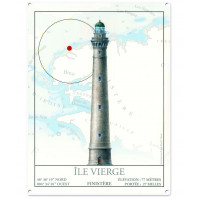 PLAQUE DÉCORATIVE EN MÉTAL (30x40cm), Phare de l'île Vierge