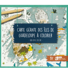 CARTE GÉANTE À COLORIER - Les îles de Guadeloupe