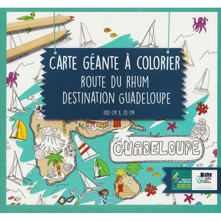 CARTE GÉANTE À COLORIER - Les îles de Guadeloupe