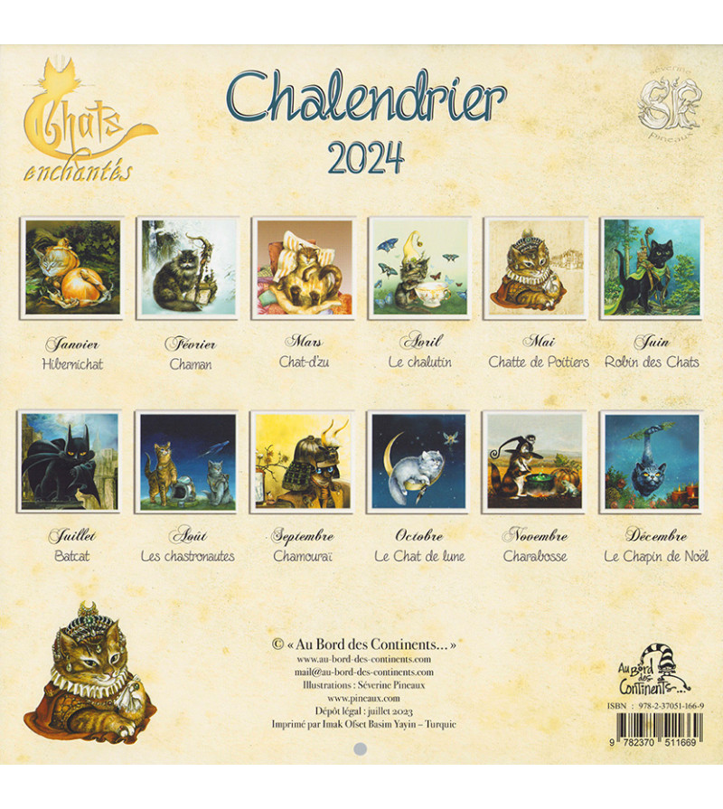 Chalendrier 2024 - Calendrier des Chats enchantés Séverine Pineaux