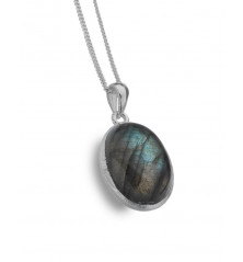 PENDENTIF en argent & pierre de Labradorite ovale