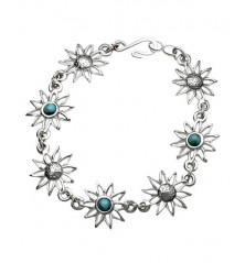 BRACELET, Fleurs de tournesol avec pierres turquoises