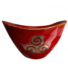 COUPELLE Rouge, motifs triskels bronze brillant