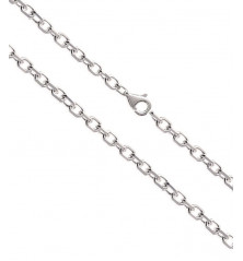 CHAINE EN ARGENT 50 cm - Maille forçat (fine, 3mm)