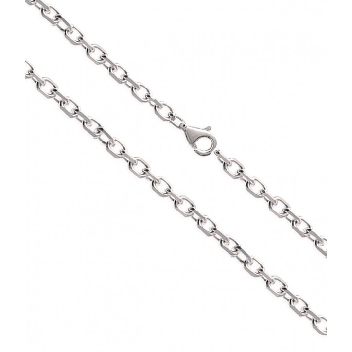 CHAINE EN ARGENT 50 cm - Maille forçat (fine, 3mm)