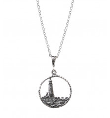 PENDENTIF Phare dans un cercle, en argent