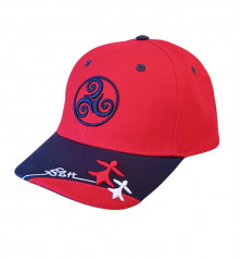 CASQUETTE ENFANT - Rouge et bleue - Triskel / Hermines / BZH