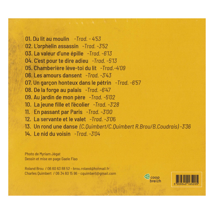 CD Charles QUIMBERT et Roland BROU - Rondes chantées de Haute Bretagne