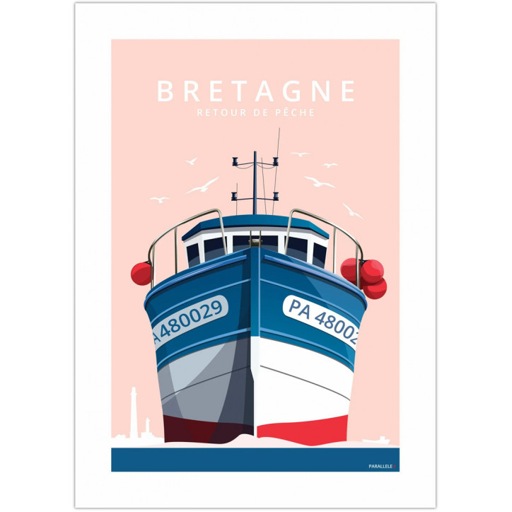 AFFICHE, Bretagne - Retour de pêche (30 x 40 cm)