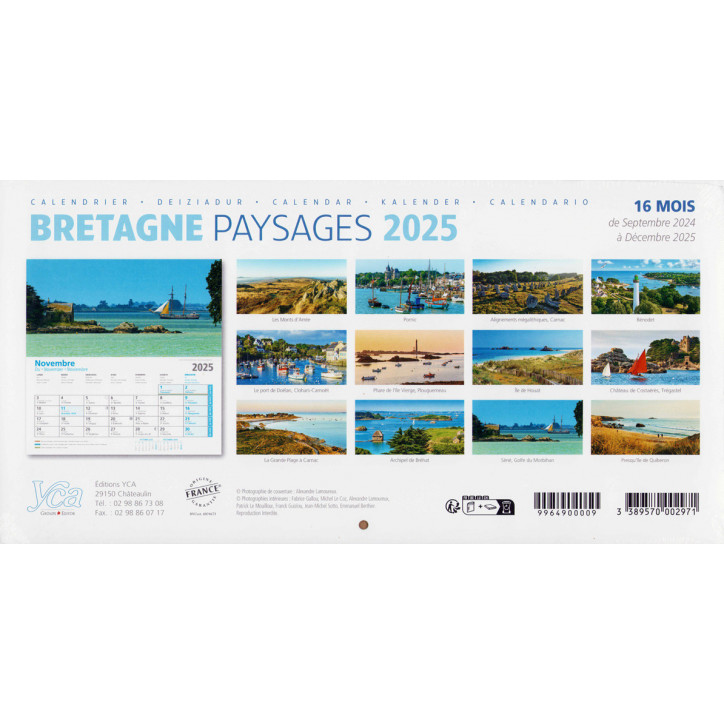 CALENDRIER 2025 - Paysages de Bretagne (15 x 30cm)