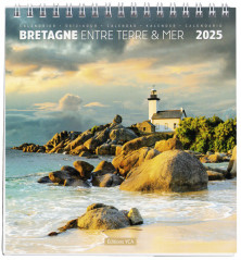 CALENDRIER 2025 - Bretagne (format chevalet de bureau, 15 x 16 cm)