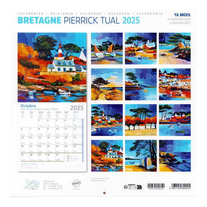 CALENDRIER 2025 - Bretagne, Peintures de Pierrick Tual