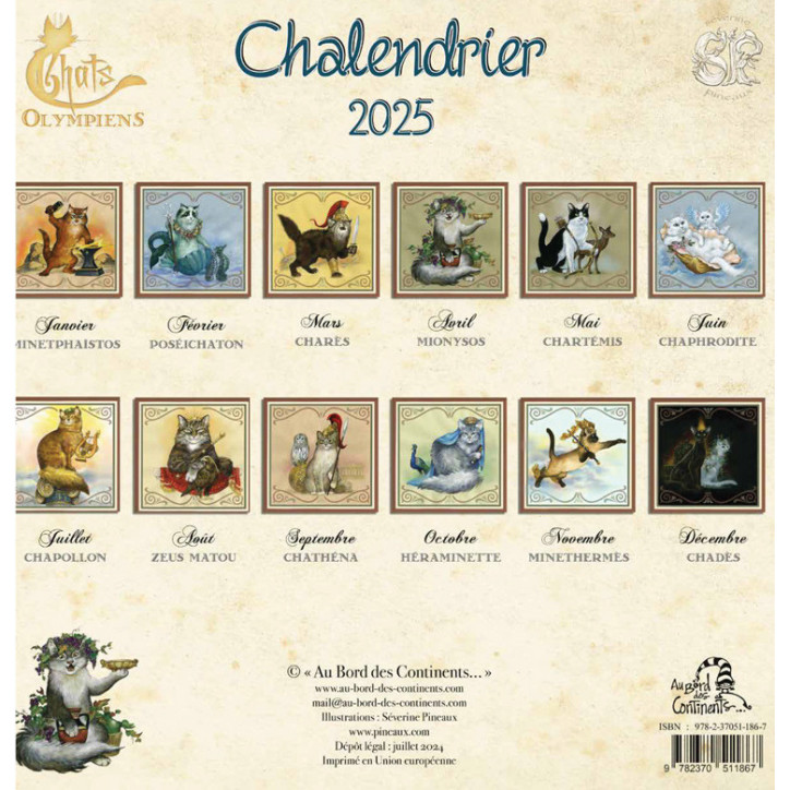 CHALENDRIER 2025 - Calendrier des Chats Olympiens